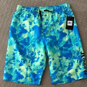 Hurley Kids Blue and Yellow Swim Shorts